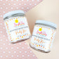 Two Peachy Keen Body Scrubs on a pink patterned background
