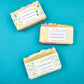 Three Bright Naturals Soaps on a blue background